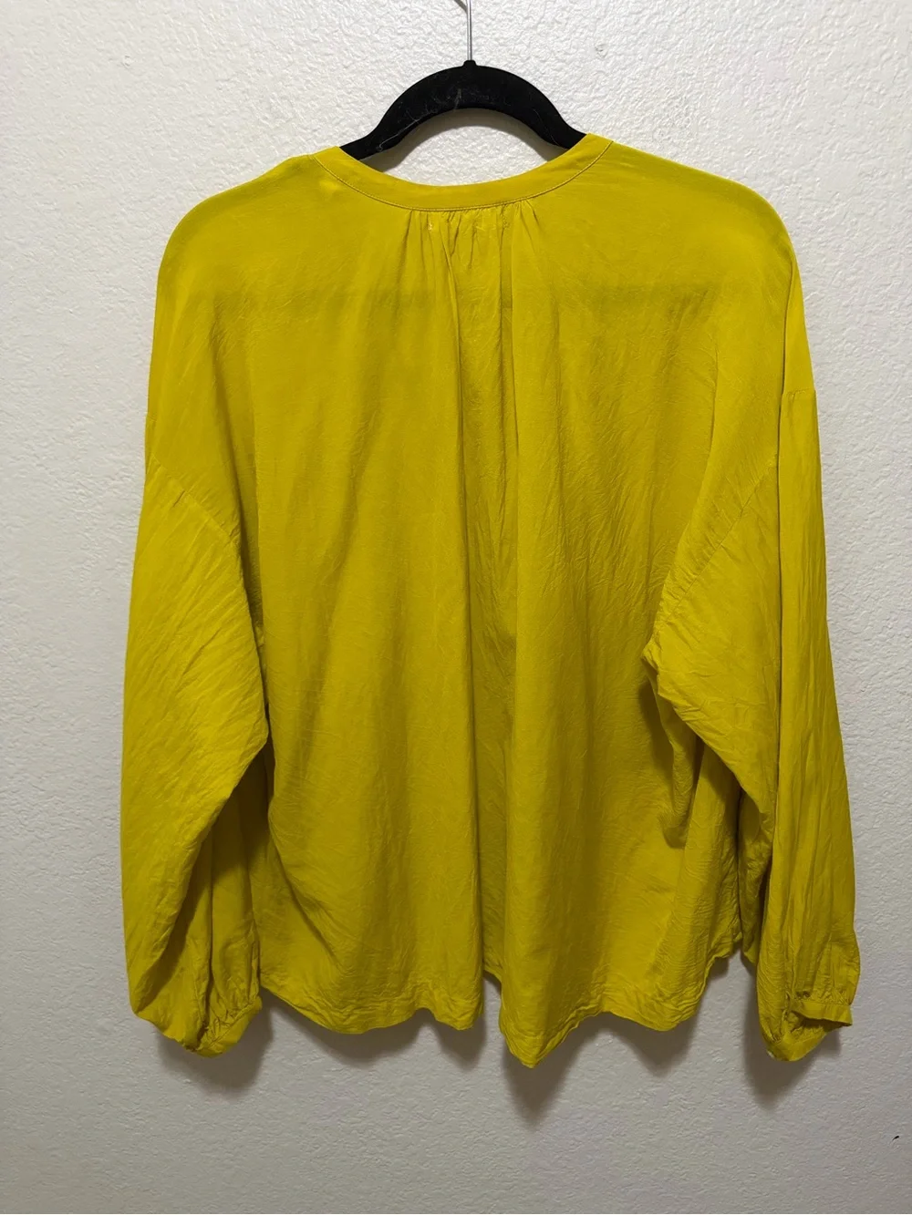 DÔEN Jane Top Yellow Green Organic Cotton Viscose Blouse Size Medium